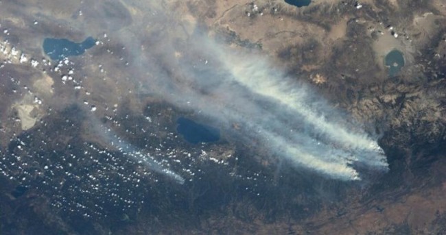 California wildfire continues to blaze - and can be seen from space