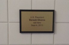 Swedish university displays plaque where Obama went to the loo