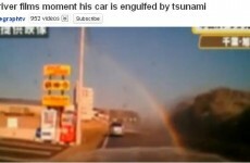 Driver films the terrifying moment his car is engulfed by the tsunami (Video)