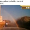 Driver films the terrifying moment his car is engulfed by the tsunami (Video)