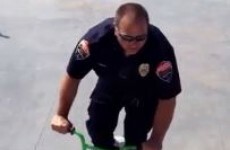 WATCH: Cop borrows kid's bike for a quick 360