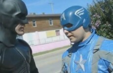 Batman and Captain America save cat from burning house