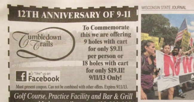 This 9/11 'special offer' almost closed down a golf club