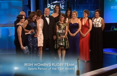 Irish women's rugby team honoured at People of the Year awards