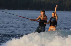 Watch this man propose to his girlfriend... while wakeboarding