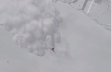Terrifying footage as skier falls trying to escape avalanche