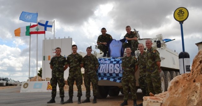 Blue army bring bus stop to cheer on Dublin in Lebanon