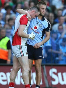 Snapshot: Dublin’s Jonny Cooper consoles Mayo keeper after All-Ireland final defeat