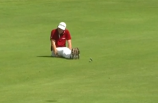 Keegan Bradley celebrates long-range eagle by 'Dufnering'