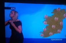 Singing RTE weather forecaster doesn't realise she's still on camera