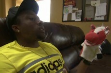 NFL player overcomes fear of horses by playing with horse puppets