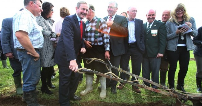 PICS: Enda Kenny did some ploughing in Laois today