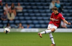 Manchester United's Adnan Januzaj scores a 25-yard belter