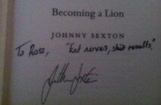 Jonny Sexton leaves Ross O'Carroll-Kelly a special message