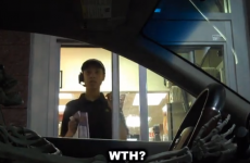 WATCH: Guy pranks drive-through employees with skeleton driver