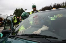 Shock treatment for students at simulated crash