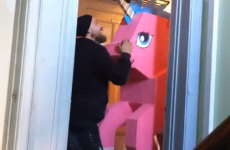 Man tracks down and confronts thieves who stole his giant pink pony