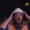 Construction workers reacts to Miley Cyrus' Wrecking Ball carry on