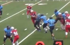 High school running back horses entire defence out of it for this touchdown run