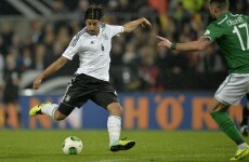 This is the deflected Sami Khedira goal that has Germany in the driving seat against Ireland