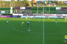Ireland under-19 international scores an unbelievable goal from the halfway line