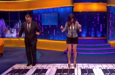 WATCH: Tom Hanks and Sandra Bullock play Chopsticks on a giant keyboard