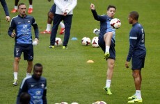 Check out this outrageous rainbow flick by Franck Ribéry during a France training session