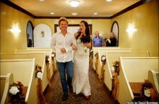 Jon Bon Jovi walks Bon Jovi superfan down the aisle