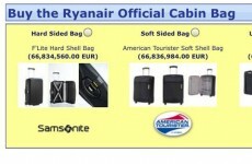 Ryanair are charging 66 million euro for their official cabin bag*