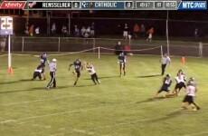 High school American football player blocks two punts on the same play