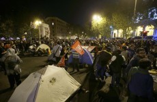 Hundreds camped out in Rome to protest against austerity