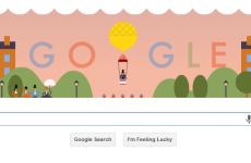 Google's doodlers celebrate the 216th birthday of the parachute jump