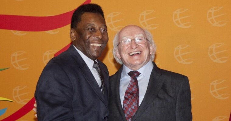 PICS President Michael D Higgins Meets Brazilian Legend Pel 