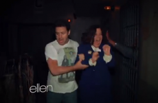 WATCH: Easily scared Ellen staffers go through Haunted House