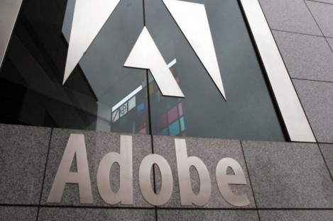 The Adobe headquarters is seen in San Jose, California.