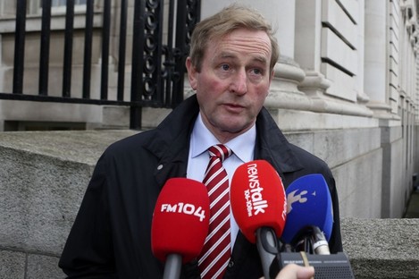 An Taoiseach before today's cabinet meeting.