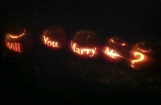 Here are the pumpkins a guy used to propose to his girlfriend