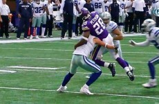 Adrian Peterson exploded through three Cowboys defenders to score this class touchdown last night