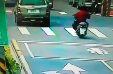 The luckiest scooter rider in the world