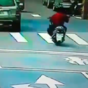 The luckiest scooter rider in the world