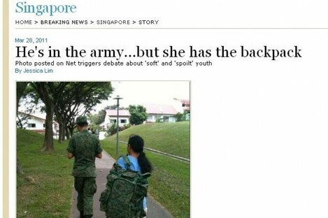 The incident was widely covered by Singapore media