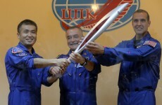 The Russians have launched the Olympic torch into space