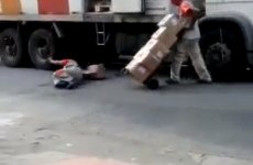 Hope this delivery man isn't carrying your parcels