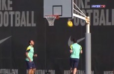 VIDEO: Can Messi score into a basketball hoop with his head? You bet he can
