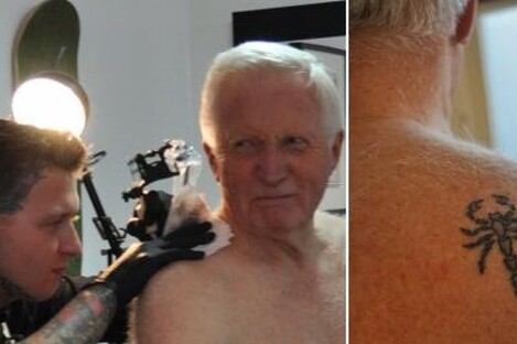David Dimbleby getting his tattoo done on the show Britain and the Sea.
