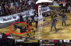 Don't sit in the front row at a basketball game