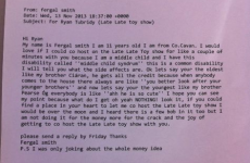 11-year-old writes hilarious letter to Tubridy for a co-hosting slot on the Toy Show