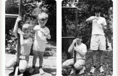 Brothers recreate childhood photos for their mother's 50th birthday
