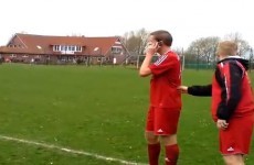 German amateur player answers phone during game, returns to action with shocking tackle