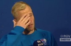 Eidur Gudjohnsen crying after Iceland's World Cup elimination is a tough watch